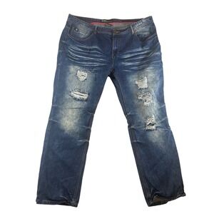 Switch Remarkable Blue Denim Distressed Jeans Women's Plus Size 44x32 Straight